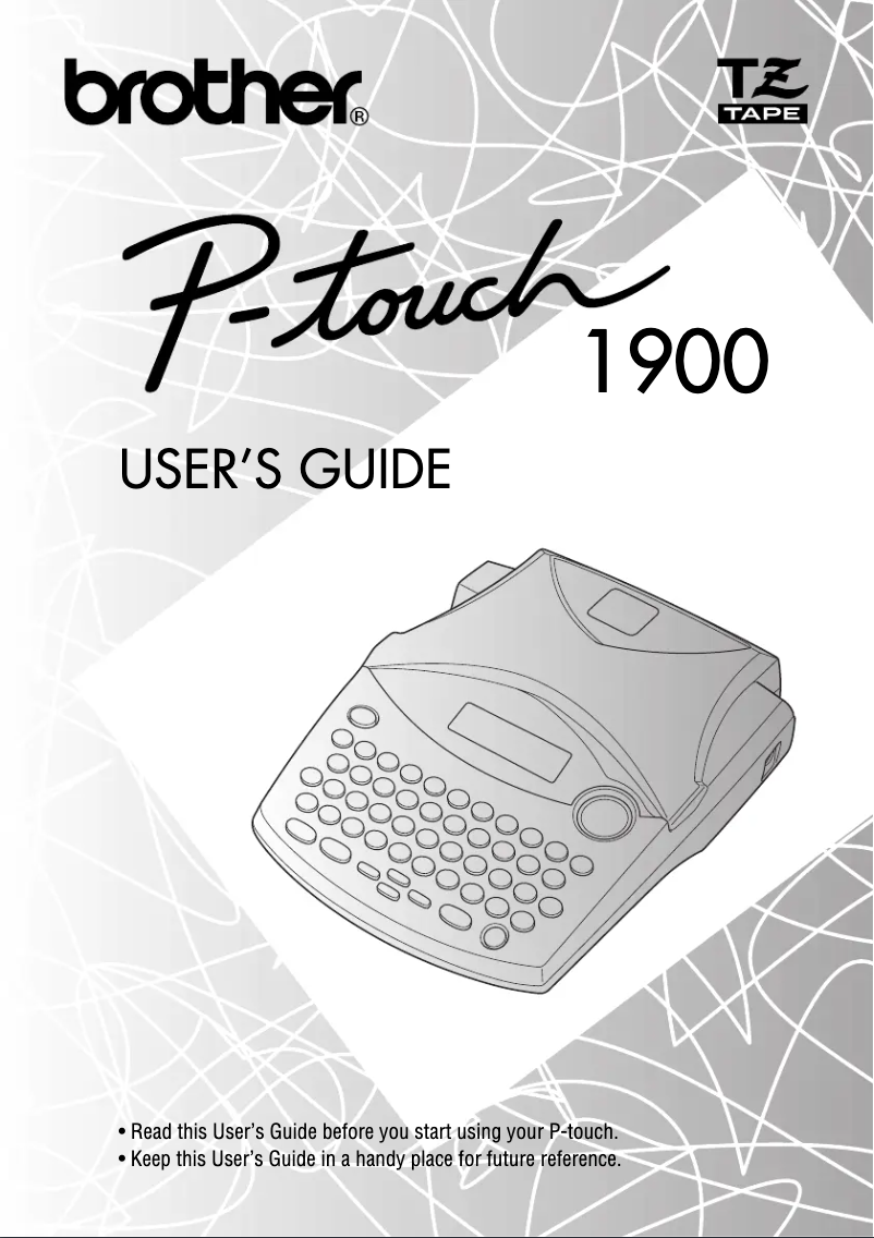 Page n°1 - Manuel utilisateur Brother P-touch PT-1900