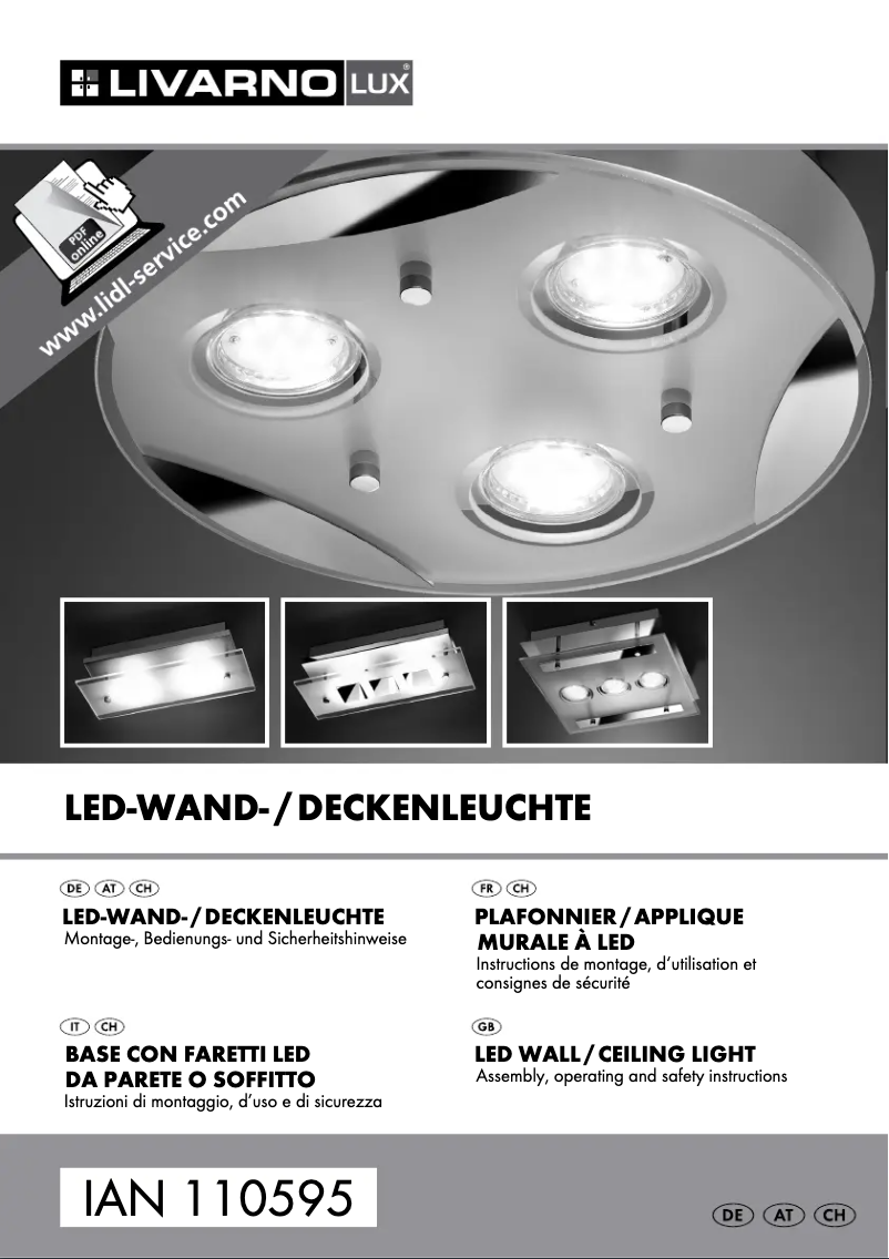 Page n°1 - Manuel utilisateur Livarno Lux IAN 110595