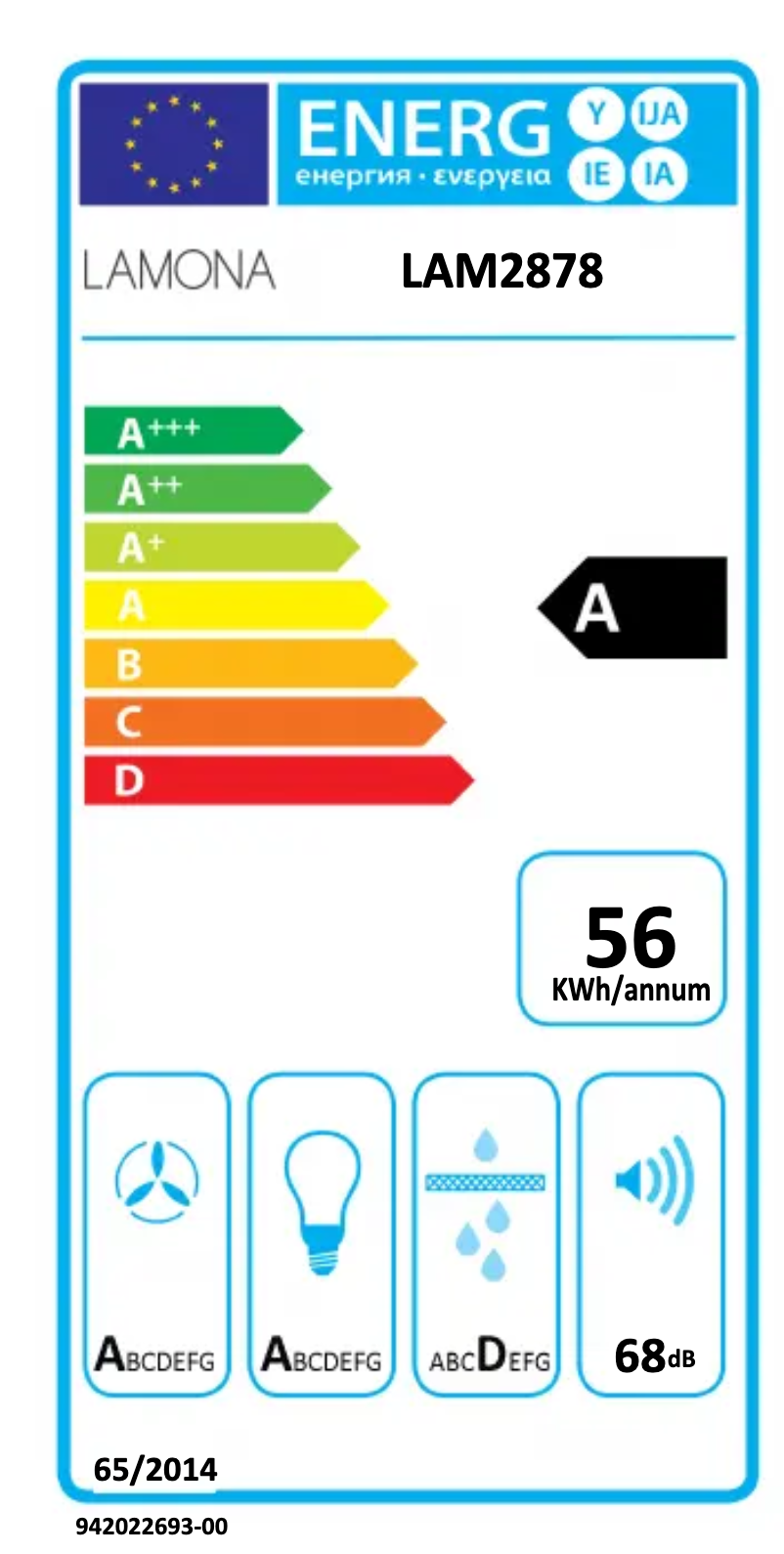 Page n°1 - Label énergétique Lamona LAM2878