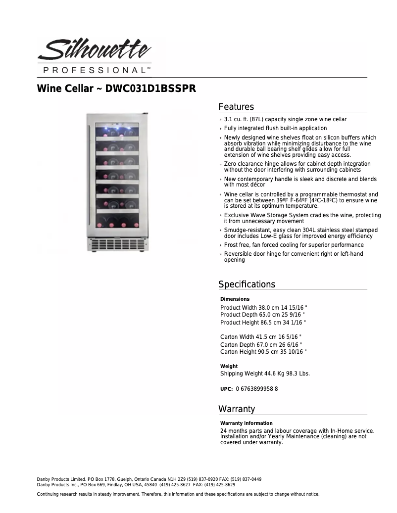 Image de la première page du manuel de l'appareil DWC031D1BSSPR