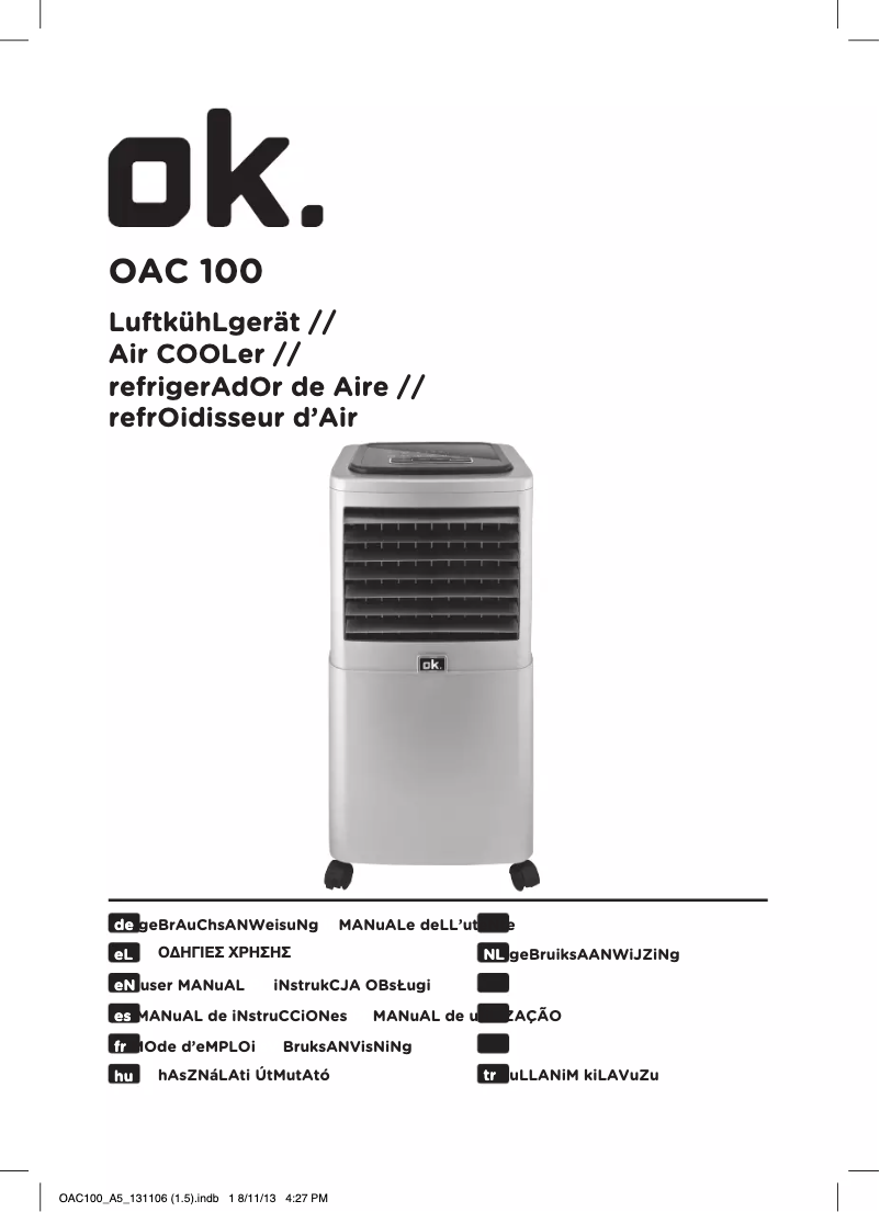 Image de la première page du manuel de l'appareil OAC 701