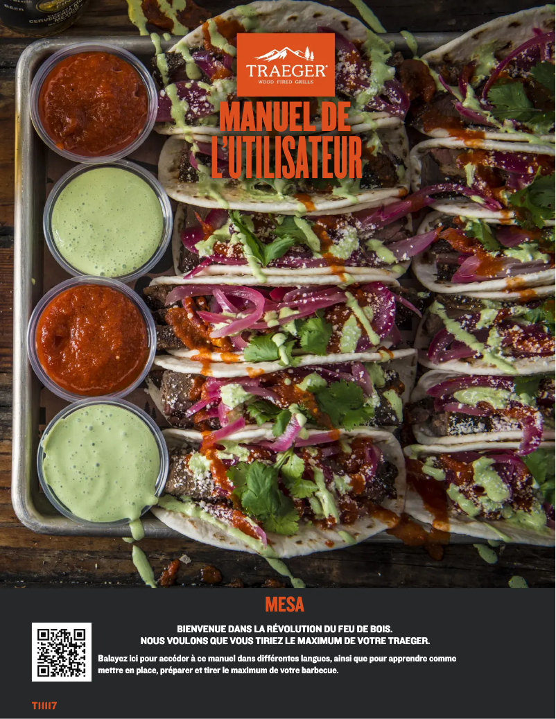 Page 1 de la notice Manuel utilisateur Traeger Mesa
