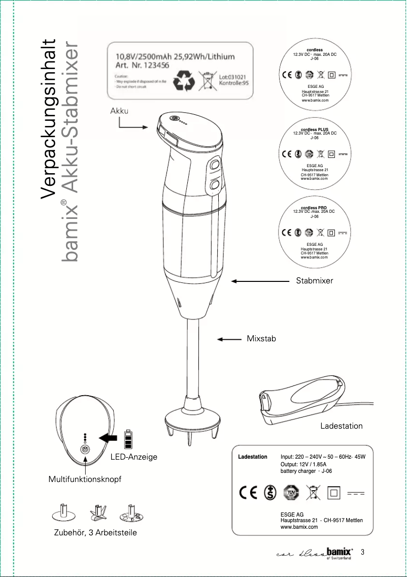 Page 1 de la notice Manuel utilisateur Bamix Cordless