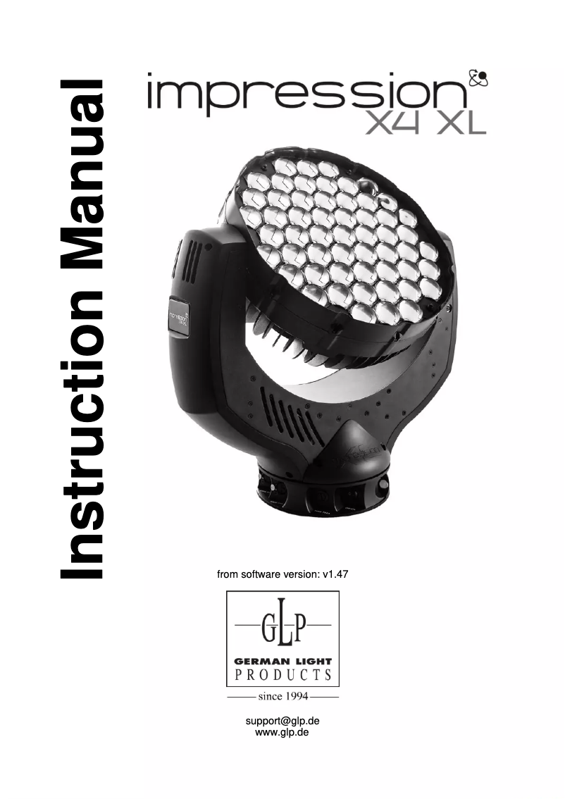 Page 1 de la notice Manuel utilisateur GLP impression X4 XL