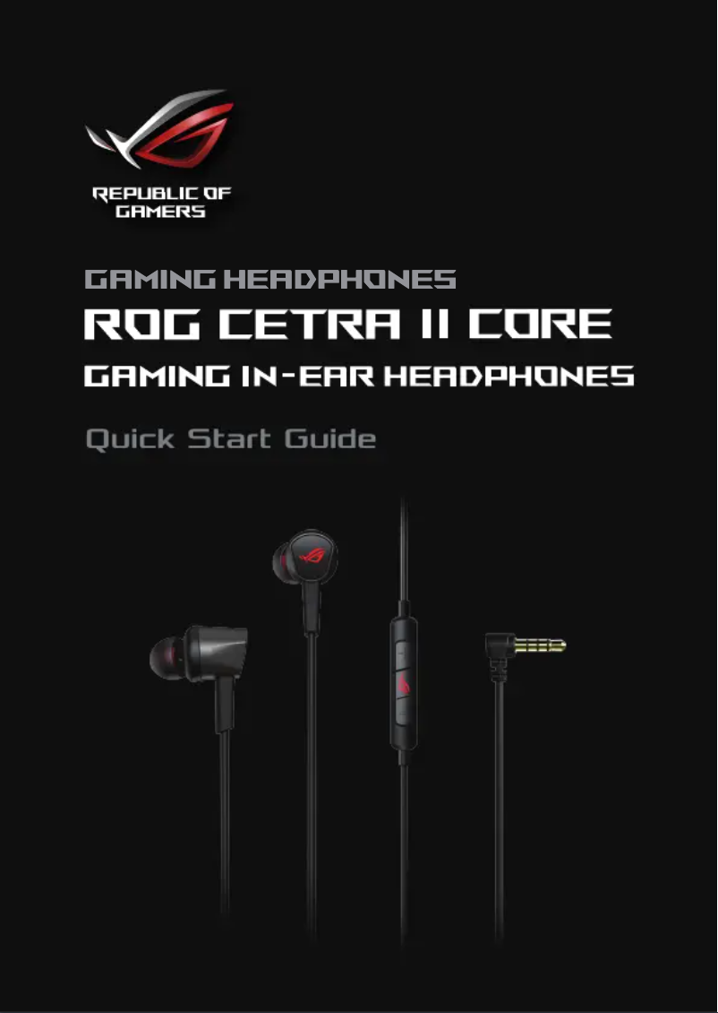 Image de la première page du manuel de l'appareil ROG Cetra II Core