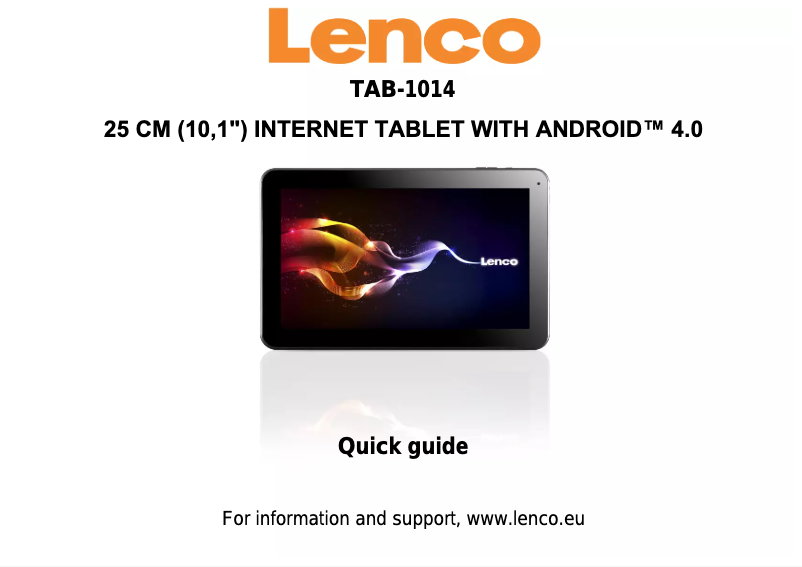 Imagen de la primera página del manual del dispositivo TAB-1014