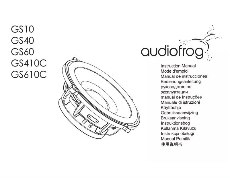 Page n°1 - Manuel utilisateur Audiofrog GS610C