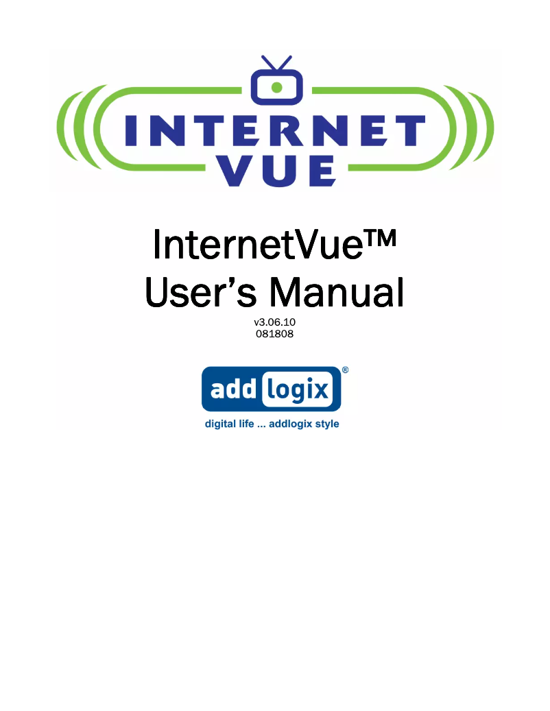 Page n°1 - Manuel utilisateur Addlogix InternetVue 2020