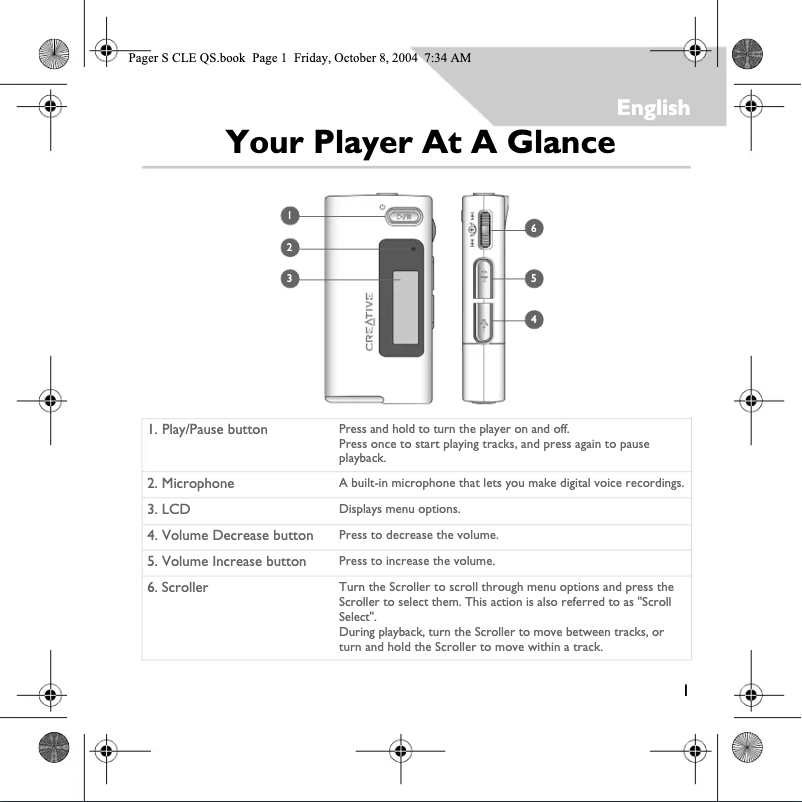 Image de la première page du manuel de l'appareil MuVo Micro N200