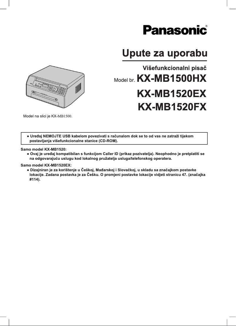 Page 1 de la notice Manuel utilisateur Panasonic KX-MB1500HX