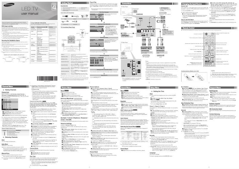 Page 1 de la notice Manuel utilisateur Samsung UE32EH4003