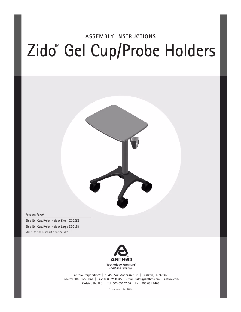 Page n°1 - Manuel utilisateur Ergotron ZGCSCG