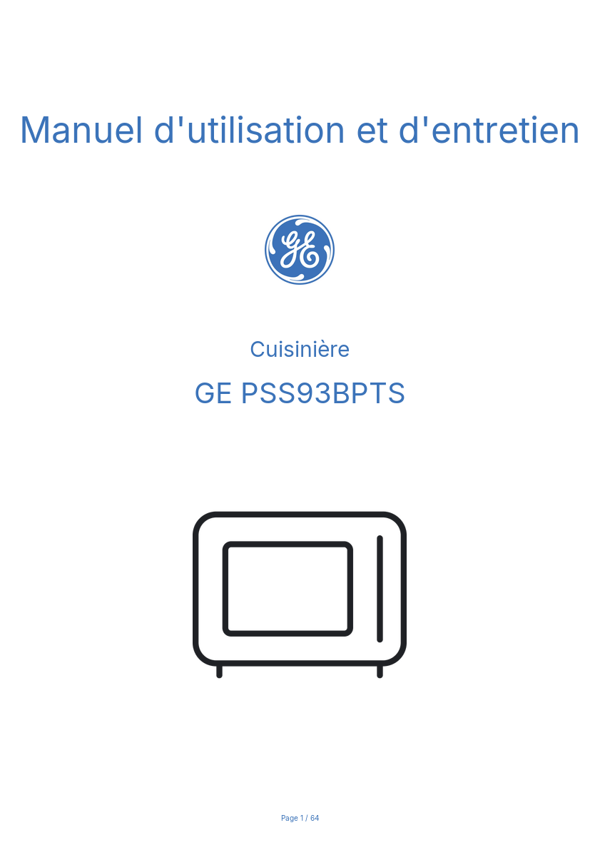 Image de la première page du manuel de l'appareil PSS93BPTS
