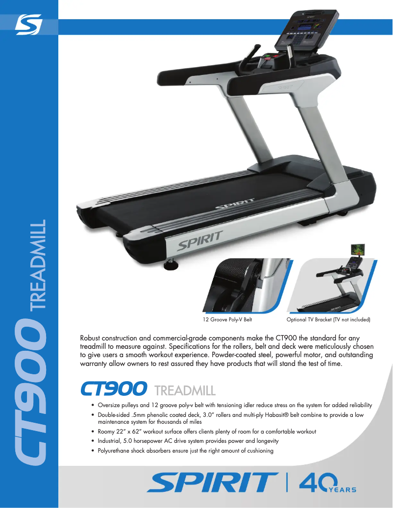 Page n°1 - Fiche technique Spirit Fitness CT900