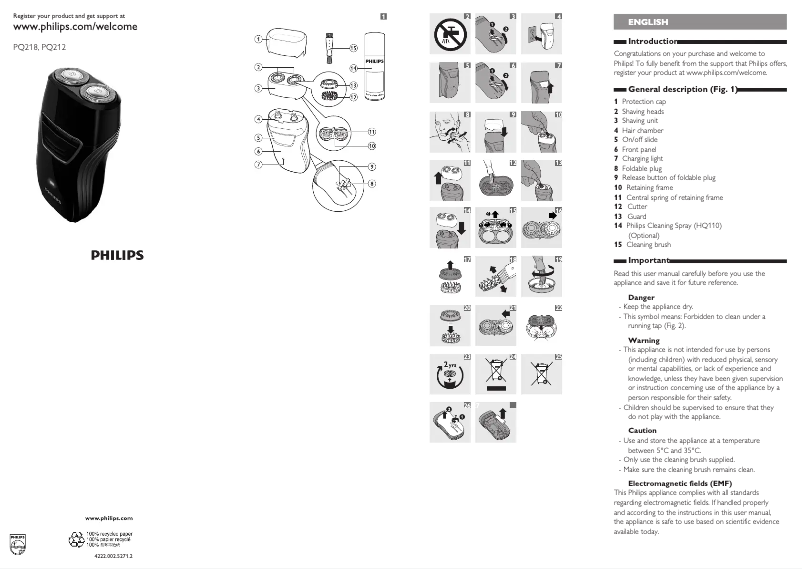 Page n°1 - Manuel utilisateur Philips PQ212