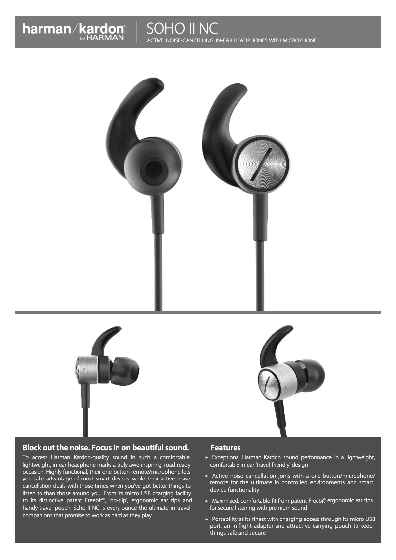 Page 1 de la notice Fiche technique Harman Kardon Soho II NC