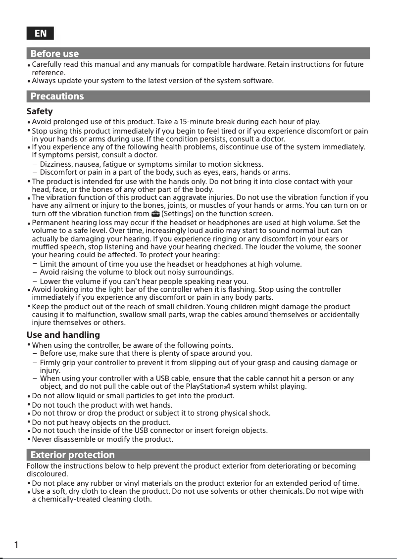 Page n°1 - Manuel utilisateur Dadson Dualshock Controller PS4