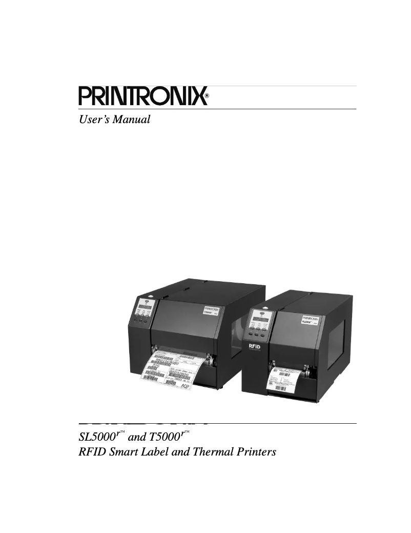Page n°1 - Manuel utilisateur Printronix T5206R