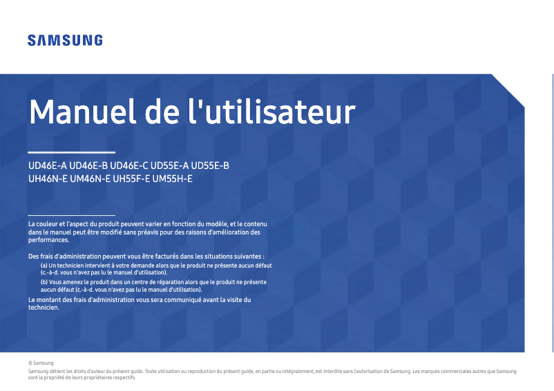 Page n°1 - Manuel utilisateur Samsung UD55E-A
