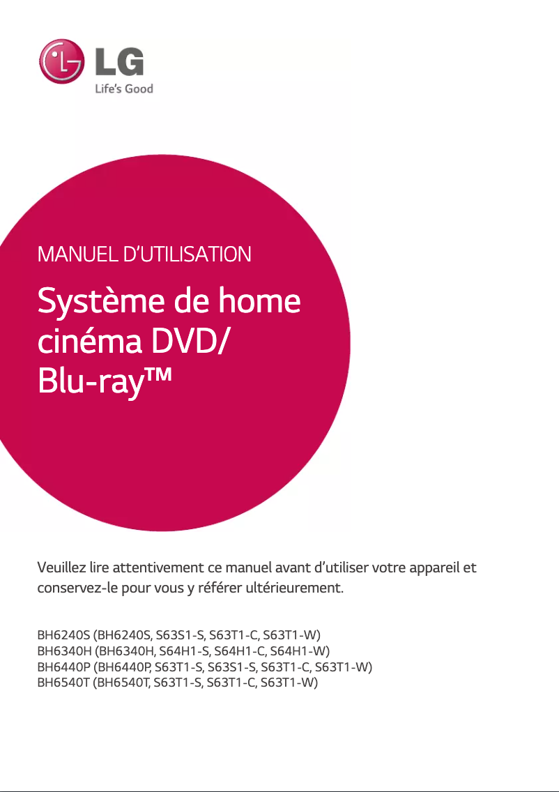 Página 1 del manual Manual de usuario LG BH6540T
