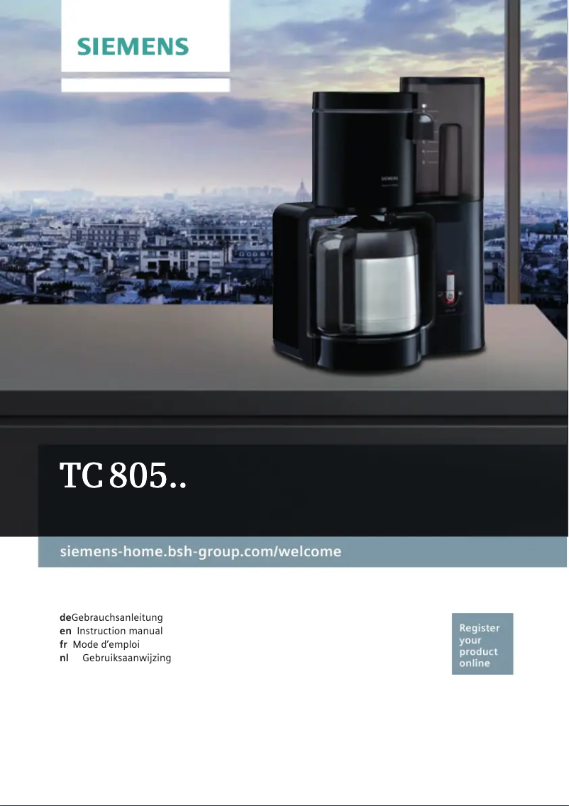 Page n°1 - Manuel d'utilisation et d'entretien Siemens TC80503