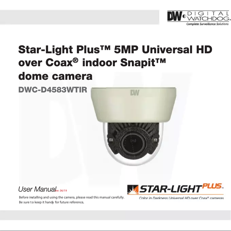 Image de la première page du manuel de l'appareil Star-Light Plus DWC-D4583WTIR