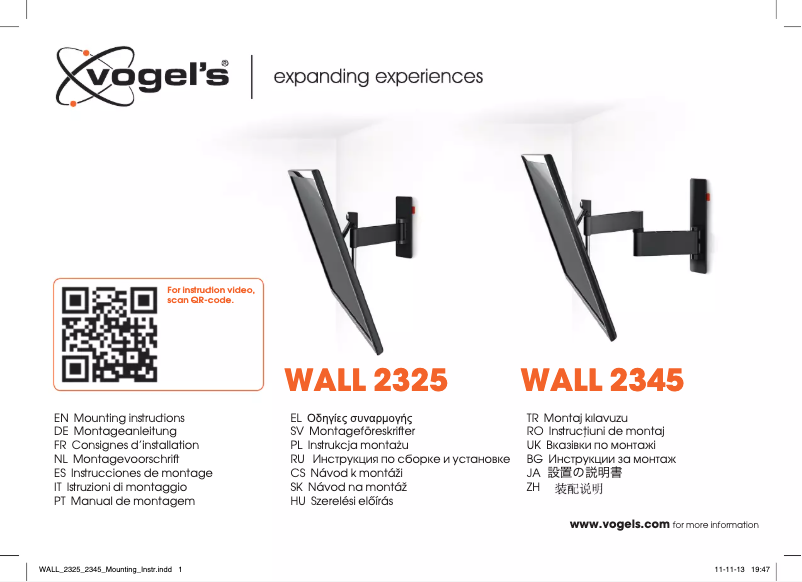 Page 1 de la notice Manuel utilisateur Vogel's WALL 2345
