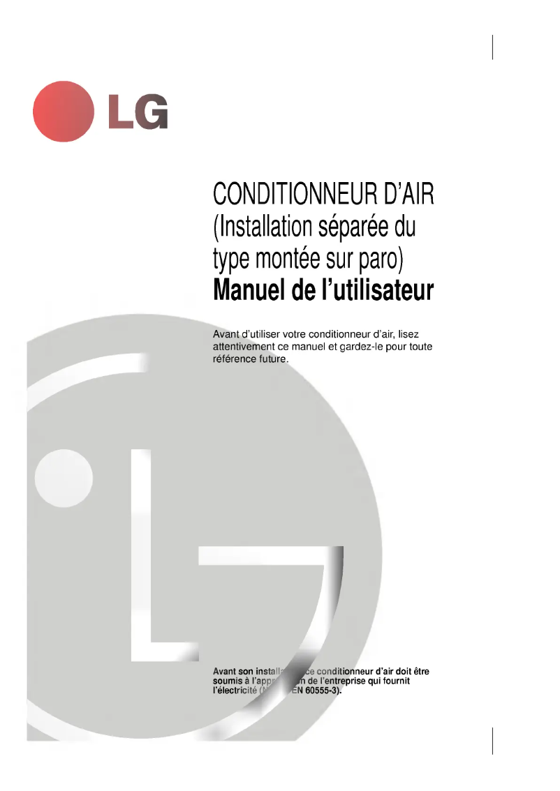 Page 1 de la notice Manuel utilisateur LG LS-K2661CL