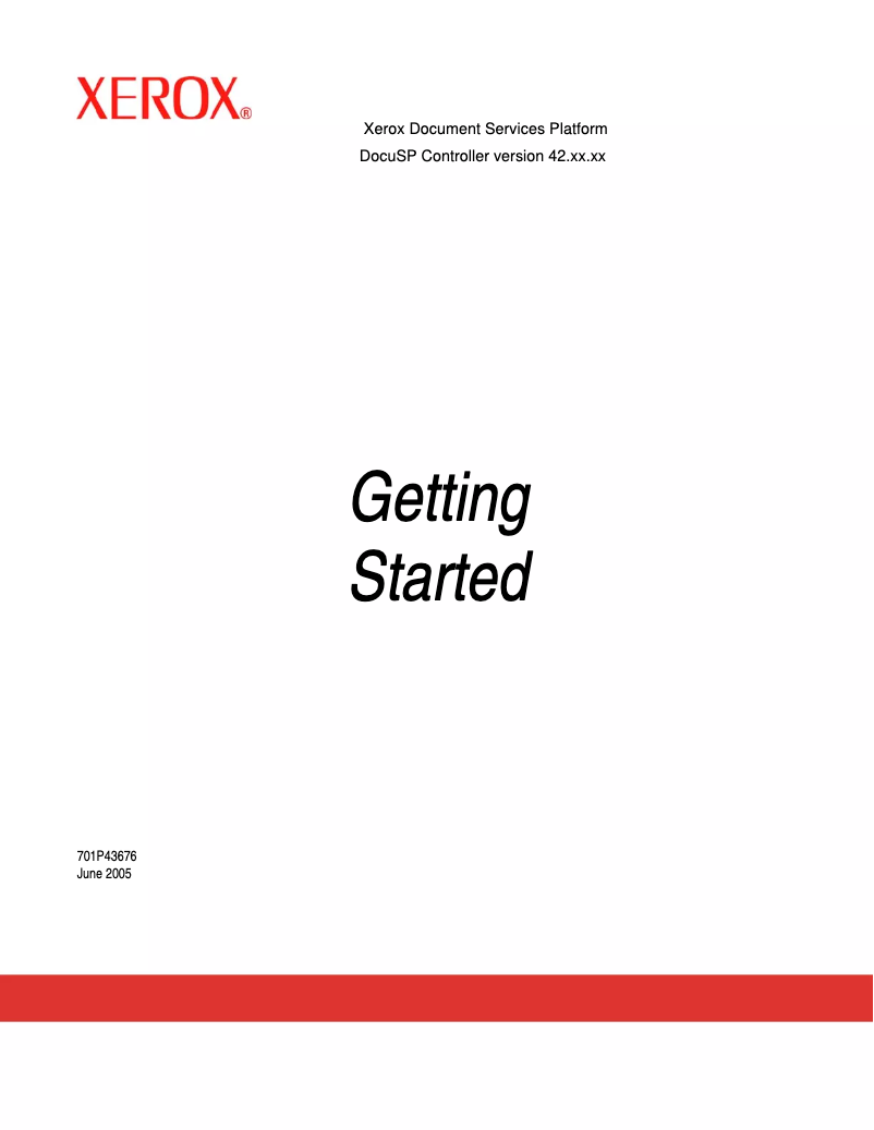 Page n°1 - Manuel utilisateur Xerox DocuTech 128 HLC