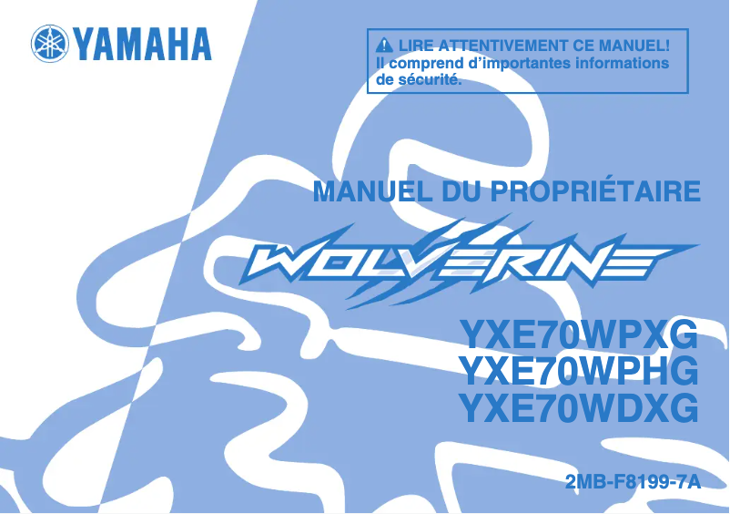 Page n°1 - Manuel utilisateur Yamaha Wolverine (2015)