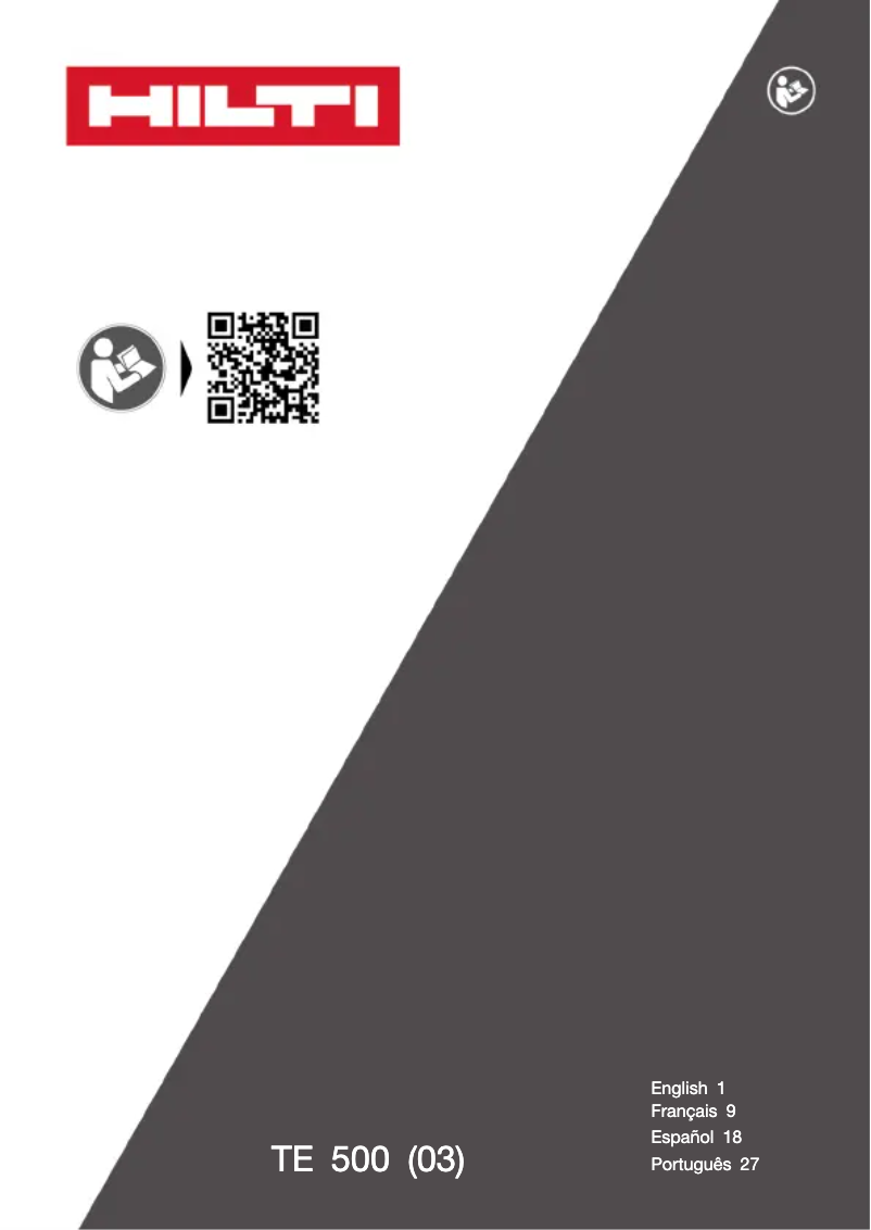 Page n°1 - Manuel utilisateur Hilti TE 500