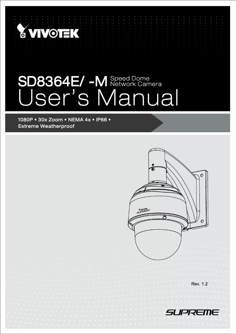 Image de la première page du manuel de l'appareil Supreme SD8364