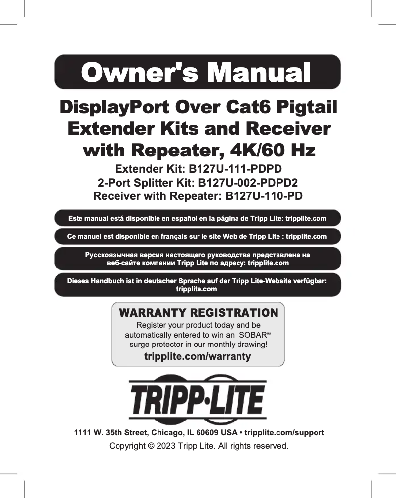 Page 1 de la notice Manuel utilisateur Tripp Lite B127U-110-PD