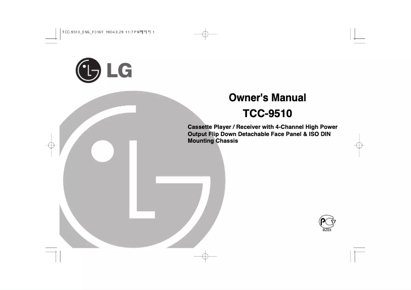 Image de la première page du manuel de l'appareil TCC-9510