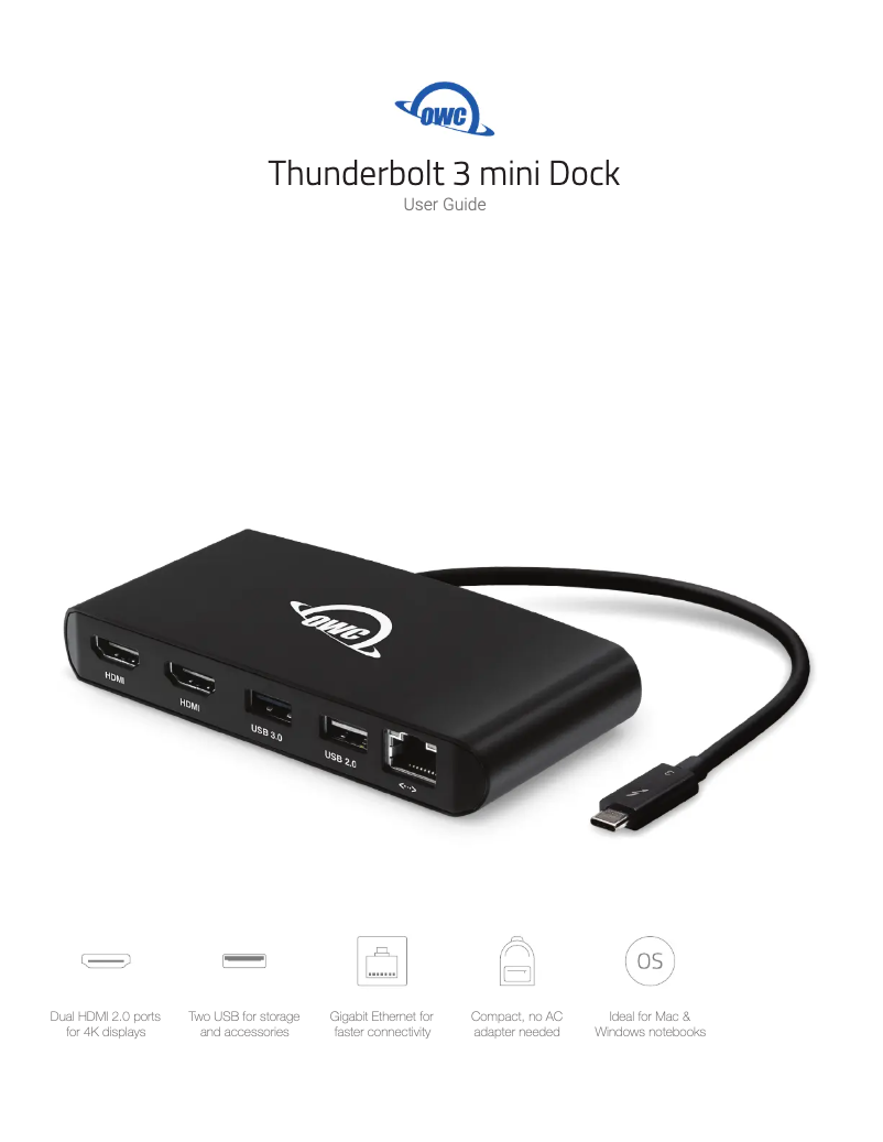 Page n°1 - Manuel utilisateur OWC Thunderbolt 3 Mini Dock