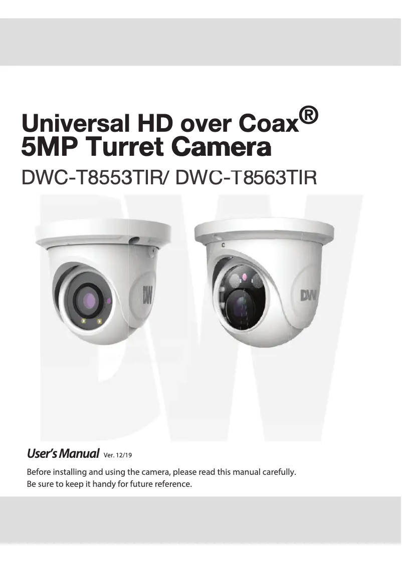 Page 1 de la notice Manuel utilisateur Digital Watchdog DWC-T8553TIR