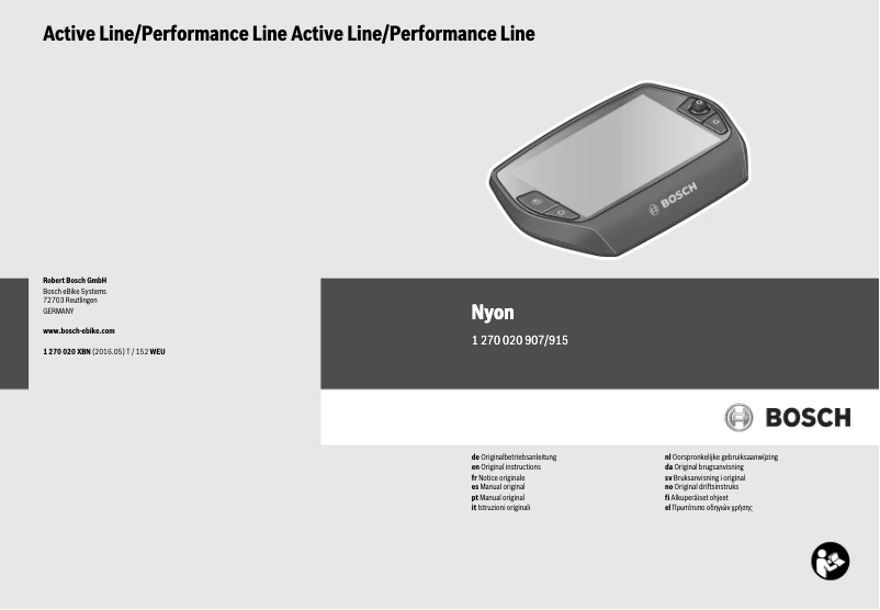 Page 1 de la notice Manuel utilisateur Bosch Nyon