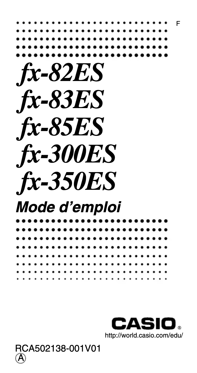 Image de la première page du manuel de l'appareil FX-300ES