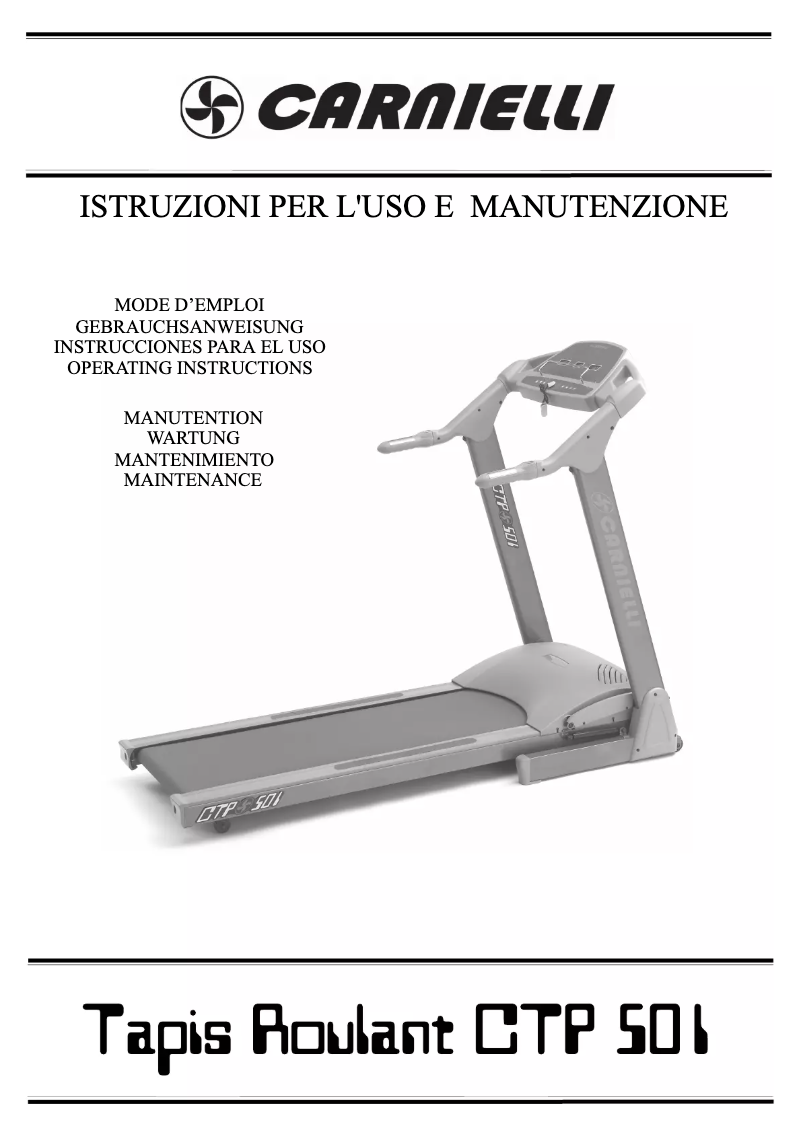 Page 1 de la notice Manuel utilisateur Carnielli CTP 501