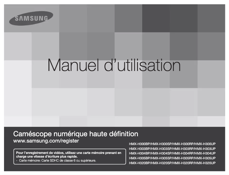 Image de la première page du manuel de l'appareil HMX-H303BP