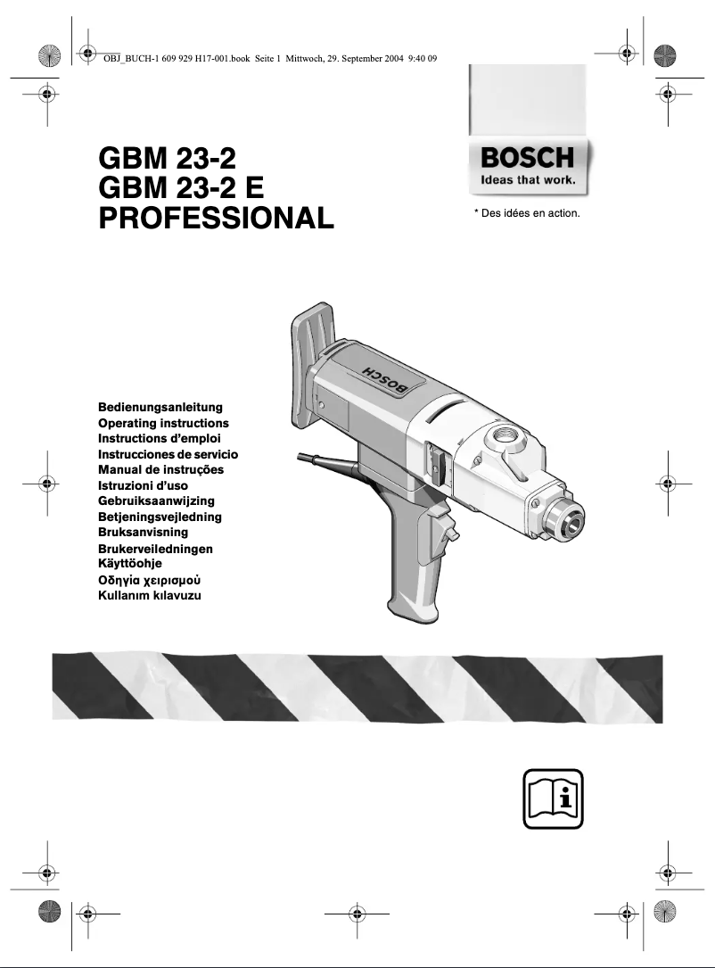Page 1 de la notice Manuel utilisateur Bosch GBM 23-2 E Professional