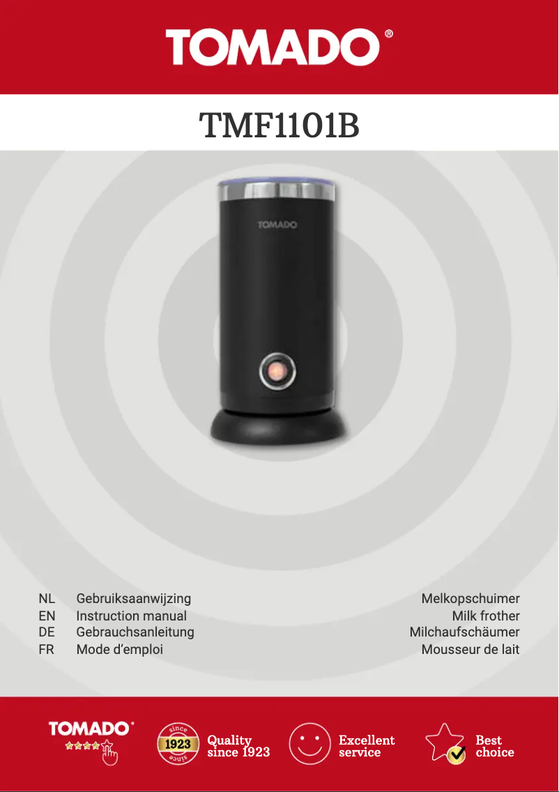 Page 1 de la notice Fiche technique Tomado TMF1101B