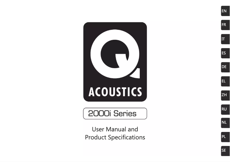 Page 1 de la notice Manuel utilisateur Q Acoustics 2020i