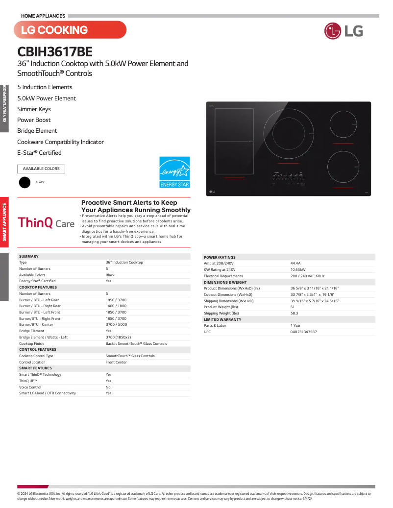 Image de la première page du manuel de l'appareil CBIH3617BE
