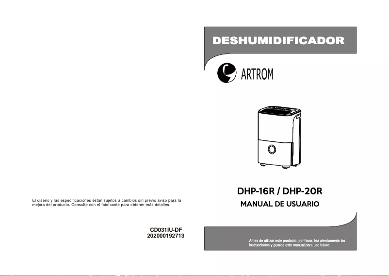 Page n°1 - Manuel utilisateur Artrom DHP-16R