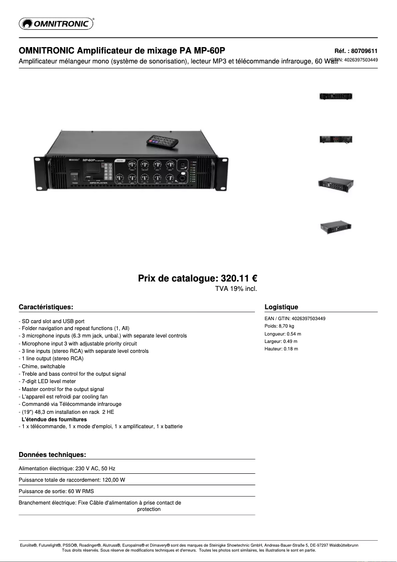 Image de la première page du manuel de l'appareil MP-60P
