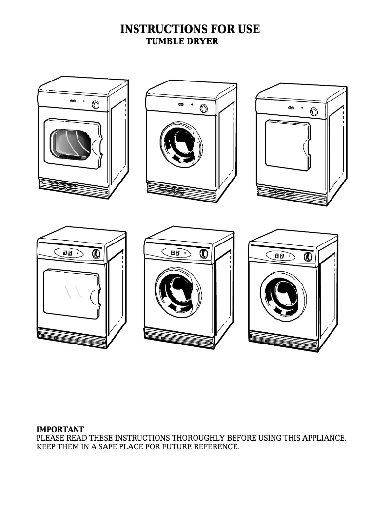 Page n°1 - Manuel utilisateur White Knight 83AW