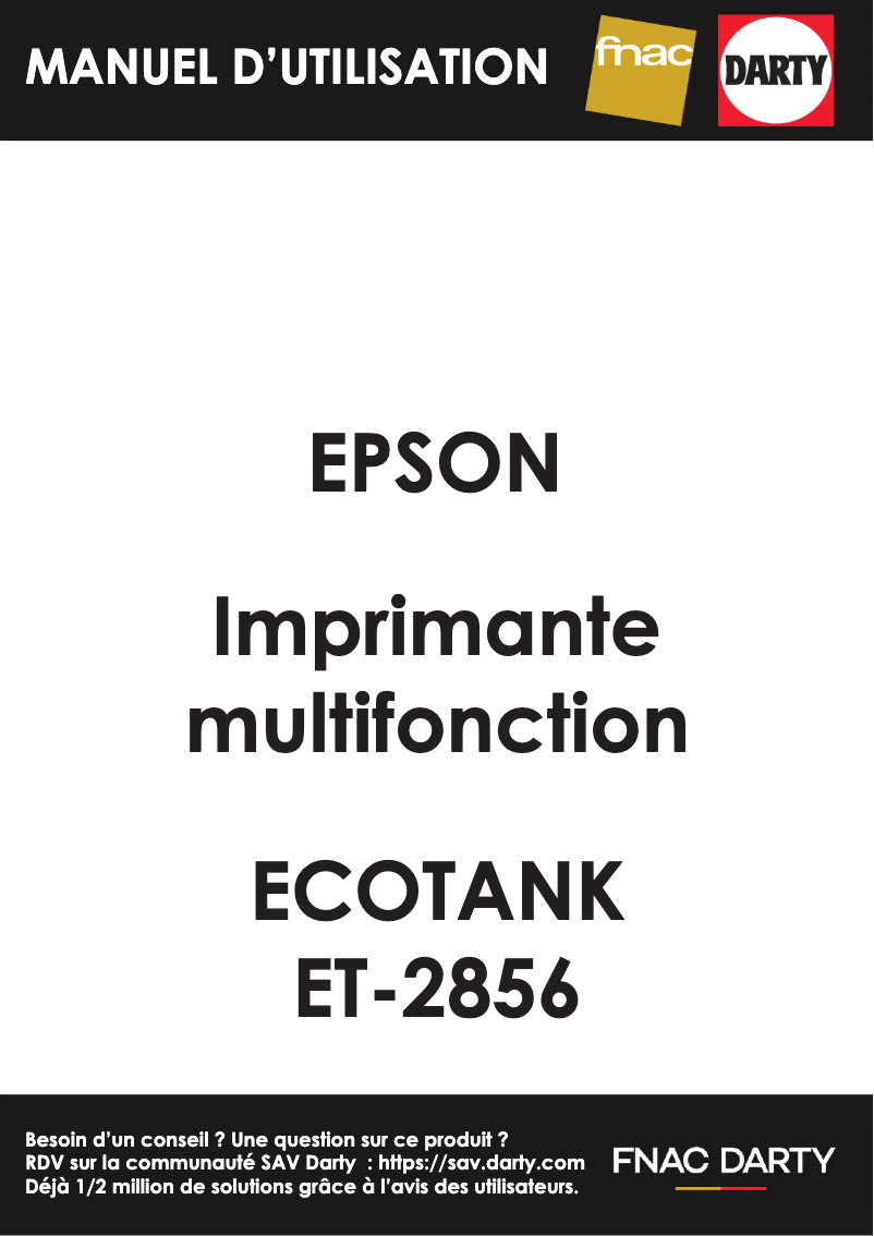 Page 1 de la notice Manuel utilisateur Epson EcoTank ET-2856