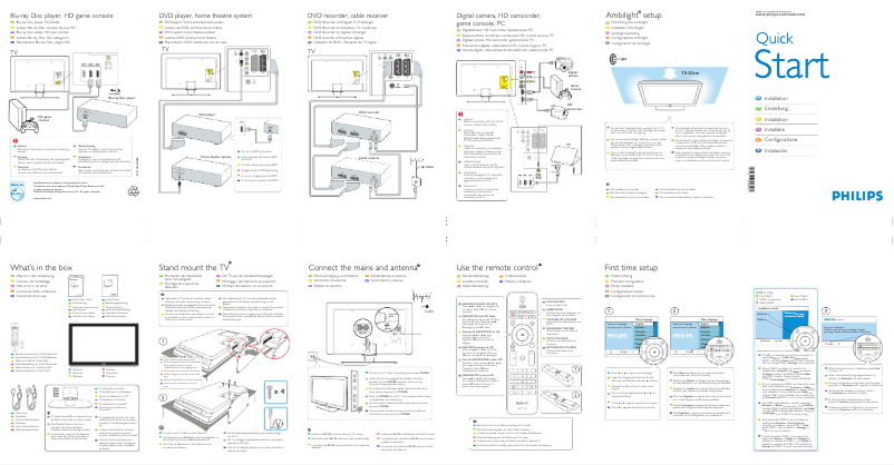 Page 1 de la notice Guide de démarrage rapide Philips 32PFL7803
