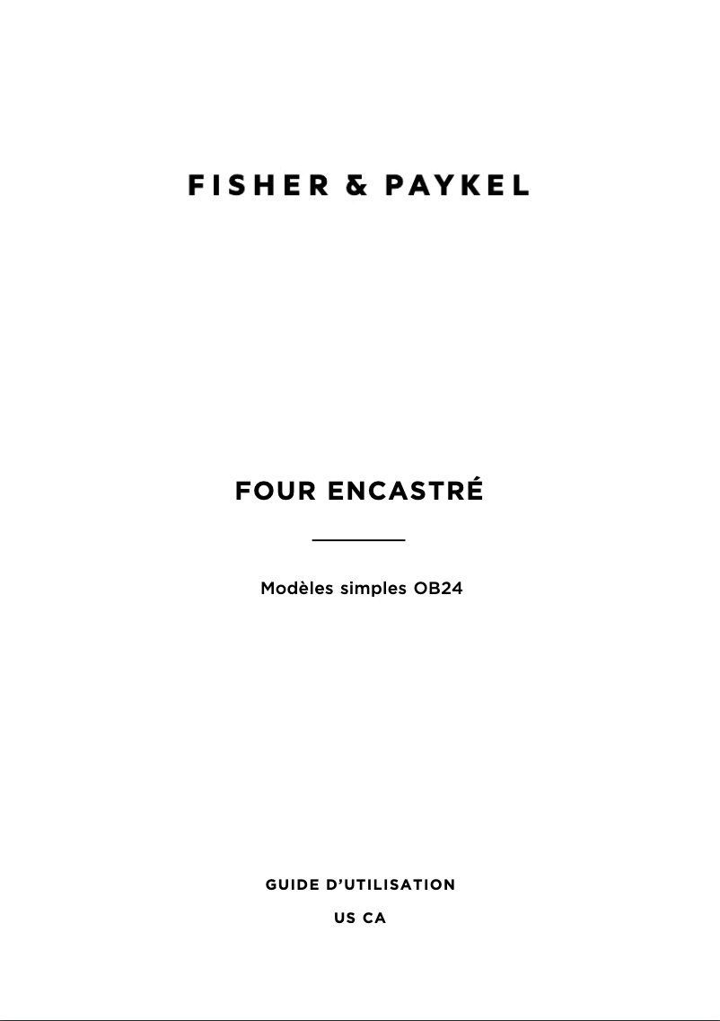Page 1 de la notice Manuel utilisateur Fisher & Paykel OB24SCD11PB1